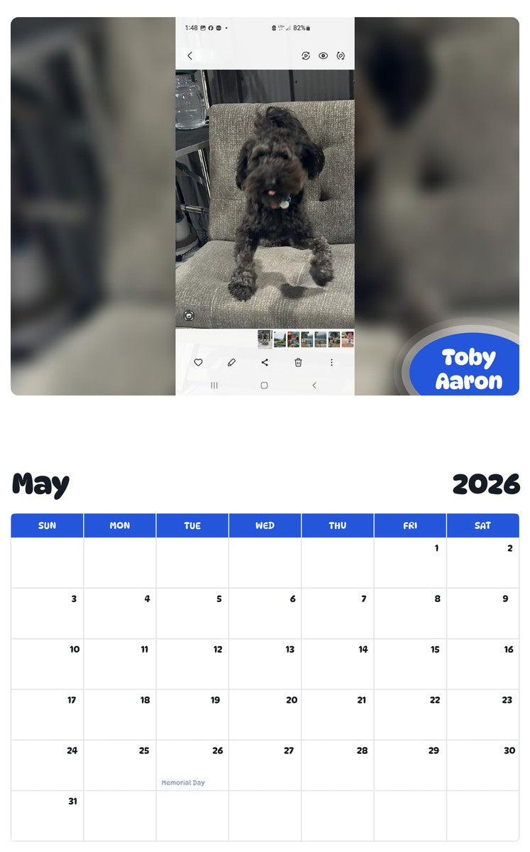 2026 - 2027 Toby Aaron - Pawidols Pet Calendar