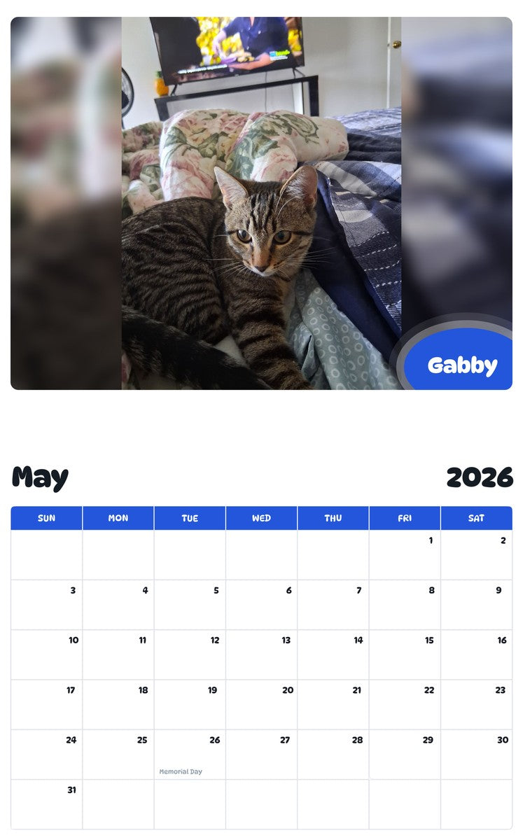 2026 - 2027 Gabby - Pawidols Pet Calendar