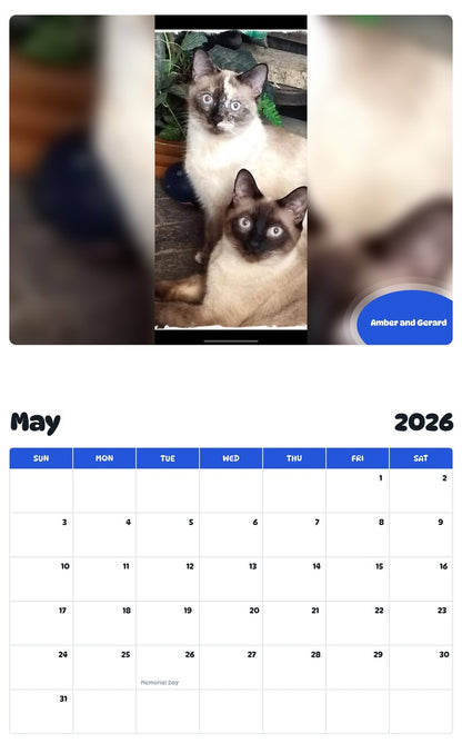 2026 - 2027 Amber and Gerard - Pawidols Pet Calendar