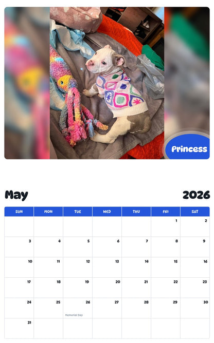2026 - 2027 Princess - Pawidols Pet Calendar