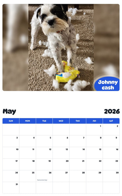 2026 - 2027 Johnny cash - Pawidols Pet Calendar