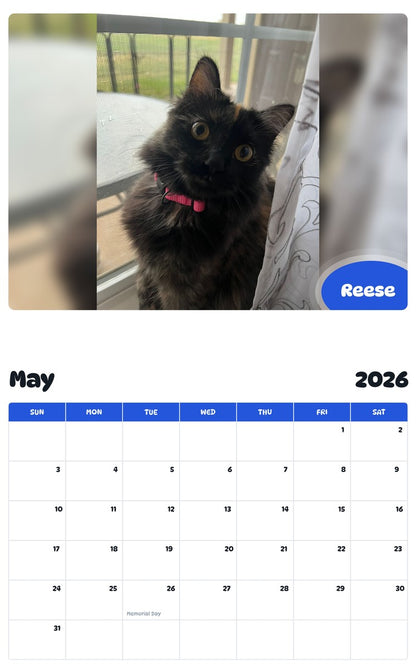 2026 - 2027 Reese - Pawidols Pet Calendar