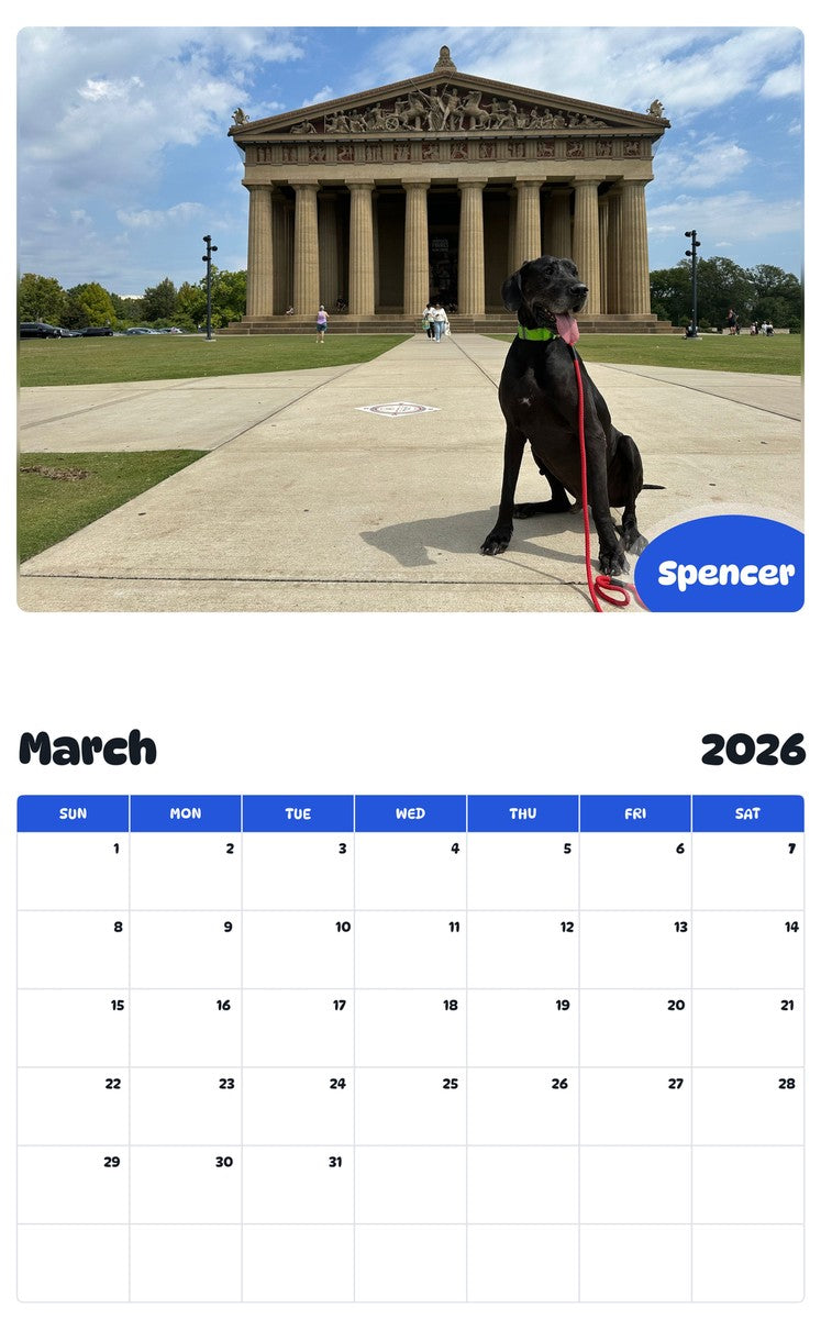 November 2025 - October 2026 Spencer - Pawidols Pet Calendar
