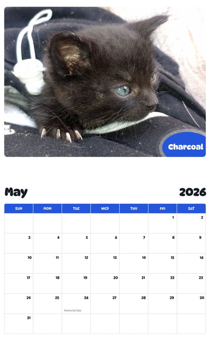 2026 - 2027 Charcoal - Pawidols Pet Calendar