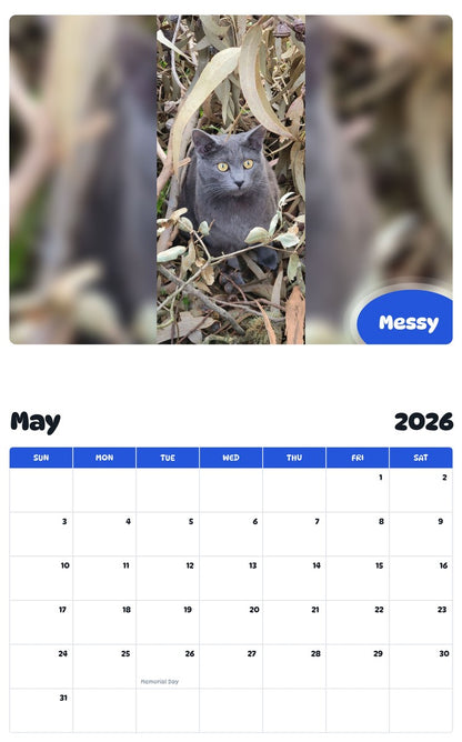 2026 - 2027 Messy - Pawidols Pet Calendar