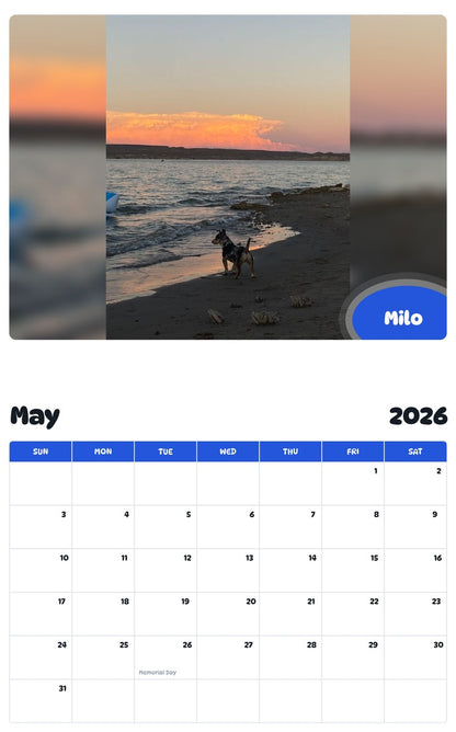 2026 - 2027 Milo - Pawidols Pet Calendar