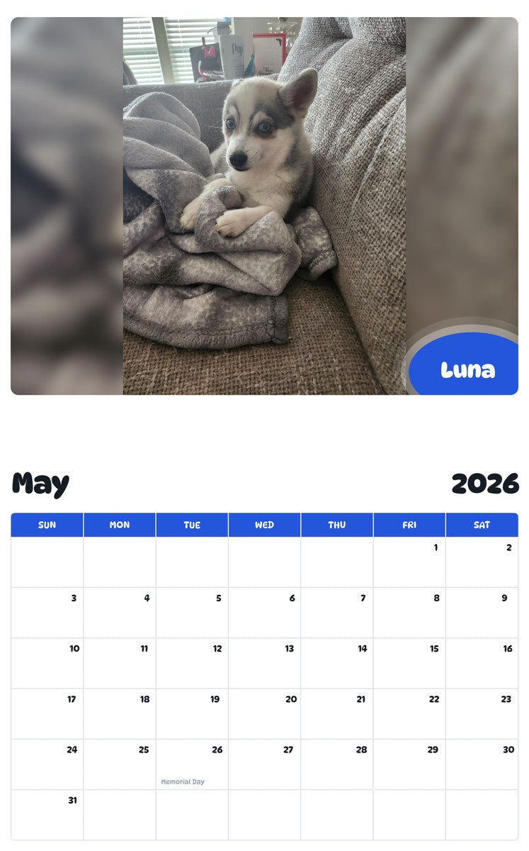 2026 - 2027 Luna - Pawidols Pet Calendar
