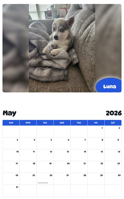 2026 - 2027 Luna - Pawidols Pet Calendar
