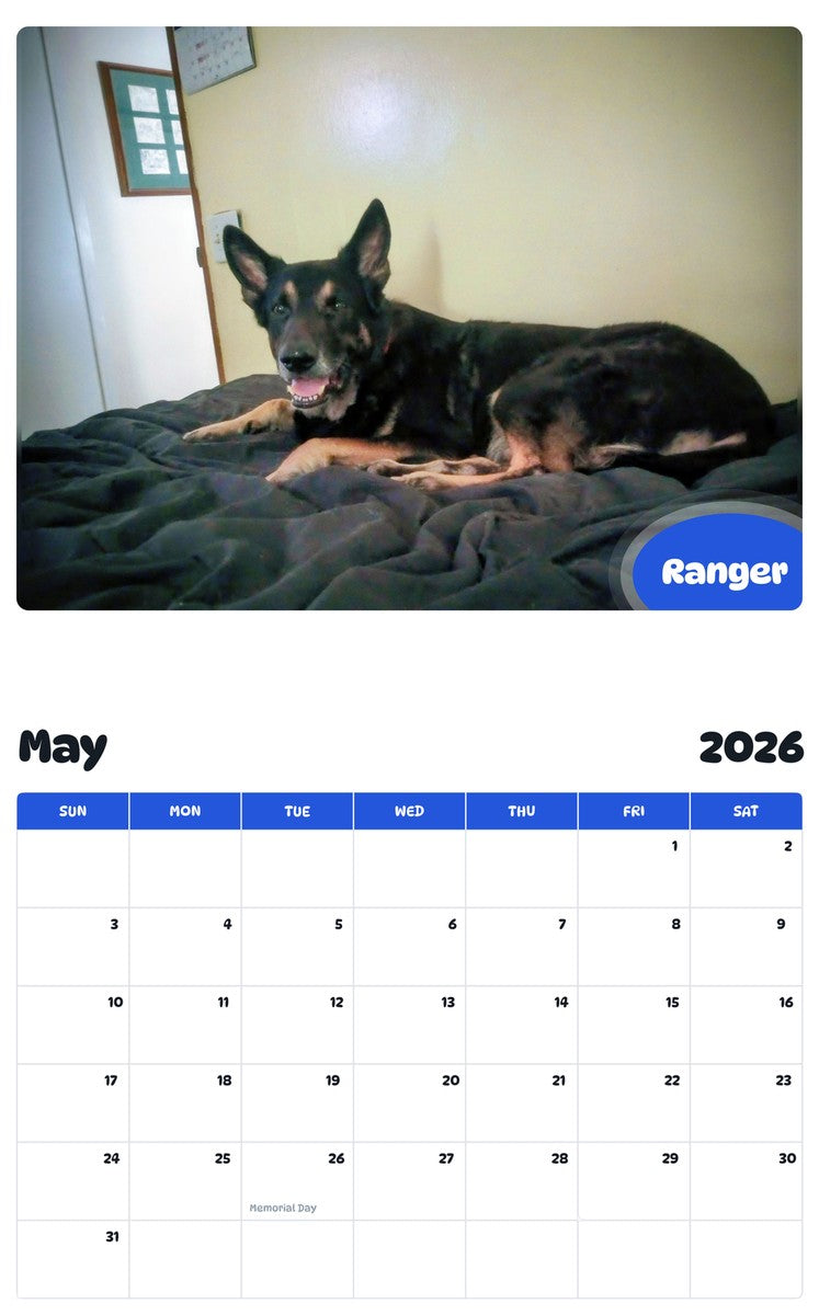 2026 - 2027 Ranger - Pawidols Pet Calendar
