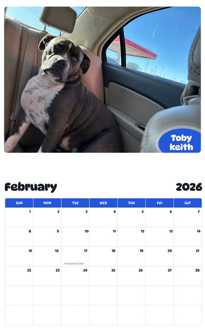 October 2025 - September 2026 Toby keith - Pawidols Pet Calendar