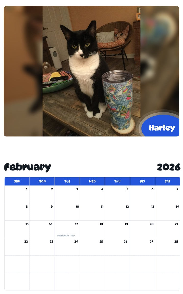 October 2025 - September 2026 Harley - Pawidols Pet Calendar