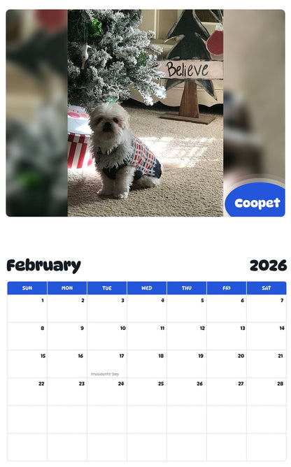 October 2025 - September 2026 Coopet - Pawidols Pet Calendar