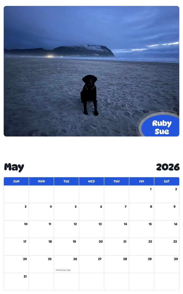 2026 - 2027 Ruby Sue - Pawidols Pet Calendar