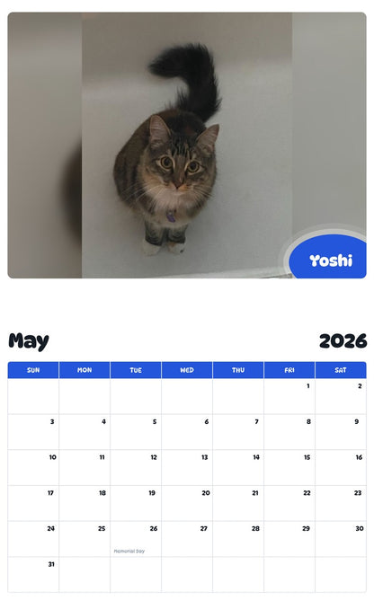 2026 - 2027 Yoshi - Pawidols Pet Calendar