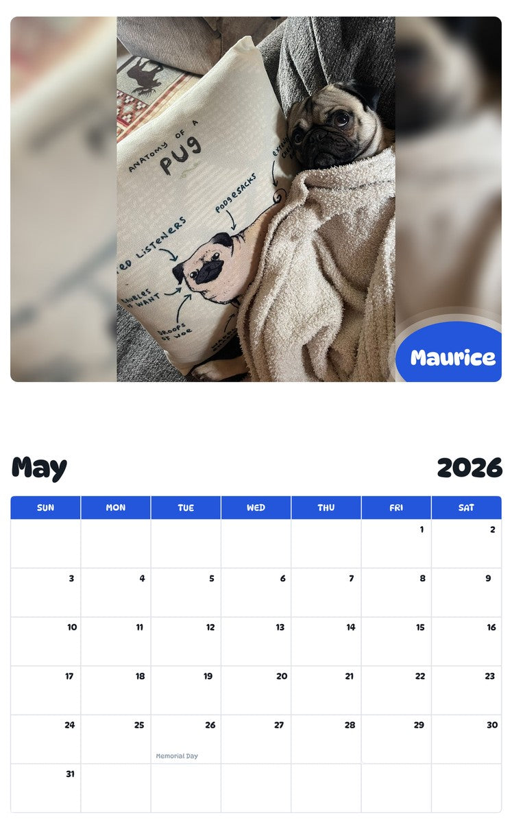 2026 - 2027 Maurice - Pawidols Pet Calendar