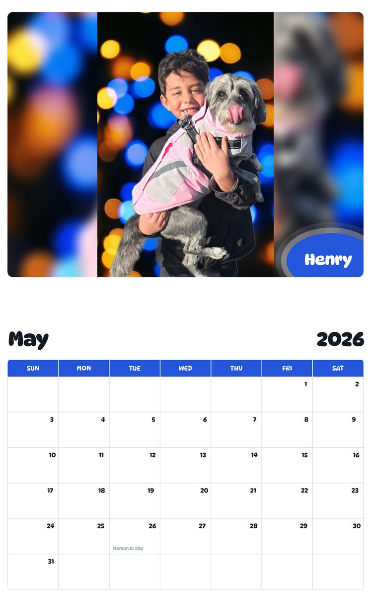 2026 - 2027 Henry - Pawidols Pet Calendar