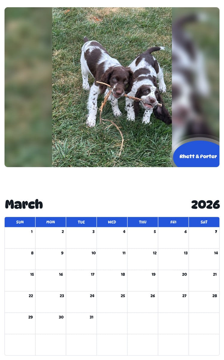 November 2025 - October 2026 Rhett & Porter - Pawidols Pet Calendar