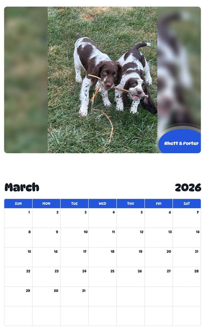 November 2025 - October 2026 Rhett & Porter - Pawidols Pet Calendar