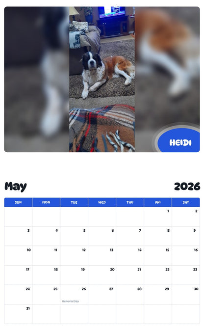 2026 - 2027 HEIDI - Pawidols Pet Calendar