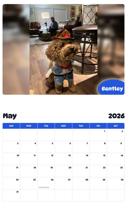 2026 - 2027 Bentley - Pawidols Pet Calendar