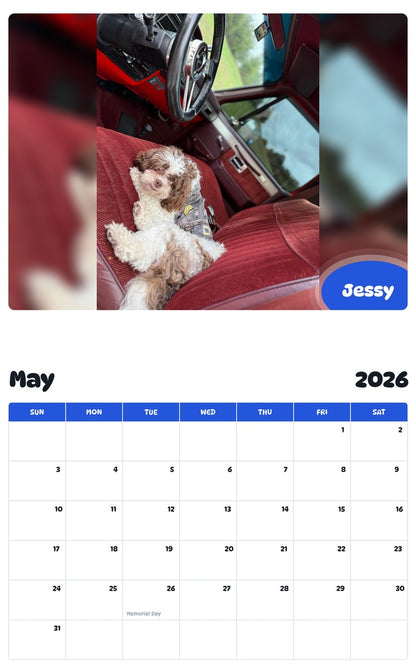 2026 - 2027 Jessy - Pawidols Pet Calendar