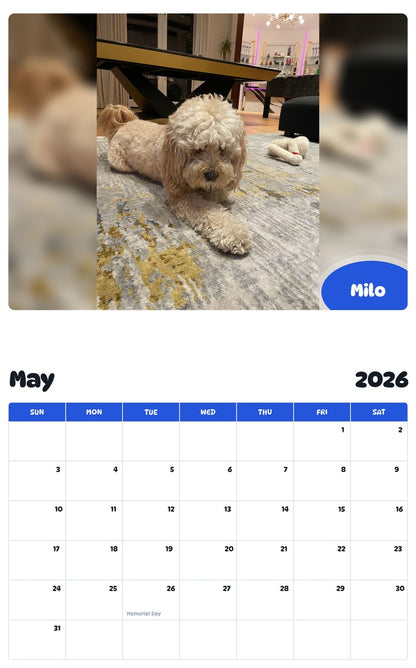 2026 - 2027 Milo - Pawidols Pet Calendar