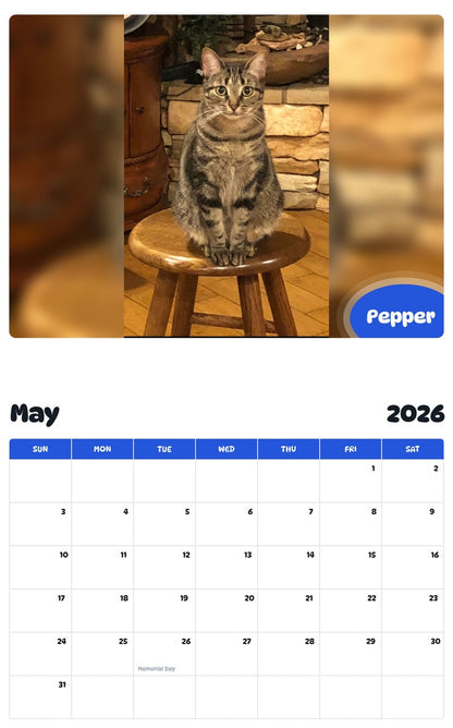 2026 - 2027 Pepper - Pawidols Pet Calendar