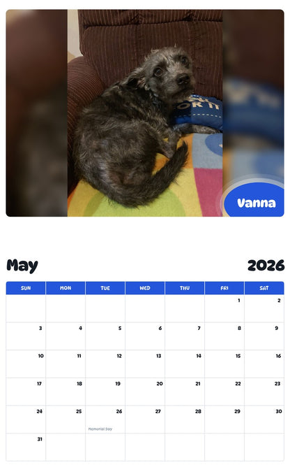 2026 - 2027 Vanna - Pawidols Pet Calendar