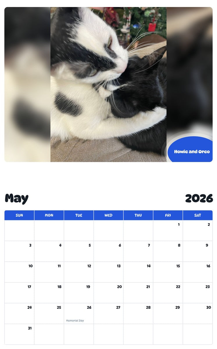 2026 - 2027 Howie and Oreo - Pawidols Pet Calendar