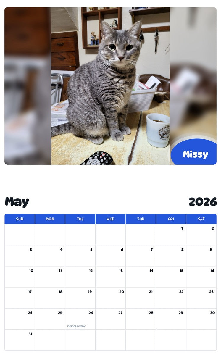 2026 - 2027 Missy - Pawidols Pet Calendar