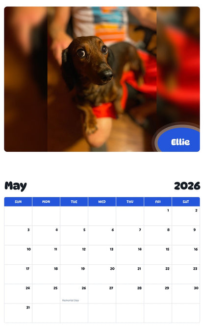 2026 - 2027 Ellie - Pawidols Pet Calendar