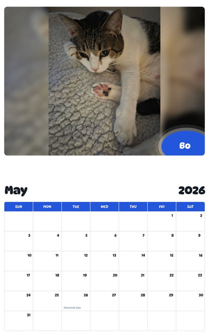 2026 - 2027 Bo - Pawidols Pet Calendar