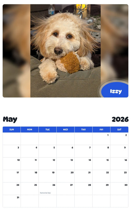 2026 - 2027 Izzy - Pawidols Pet Calendar