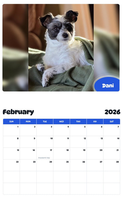 October 2025 - September 2026 Dani - Pawidols Pet Calendar