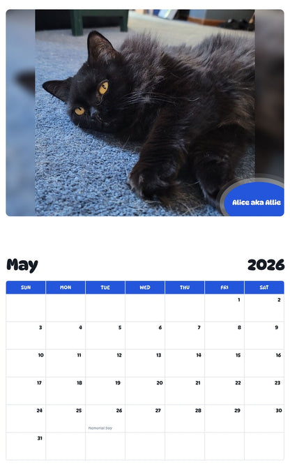 2026 - 2027 Alice aka Allie - Pawidols Pet Calendar