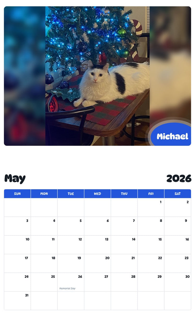 2026 - 2027 Michael - Pawidols Pet Calendar