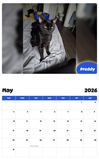 2026 - 2027 Freddy - Pawidols Pet Calendar