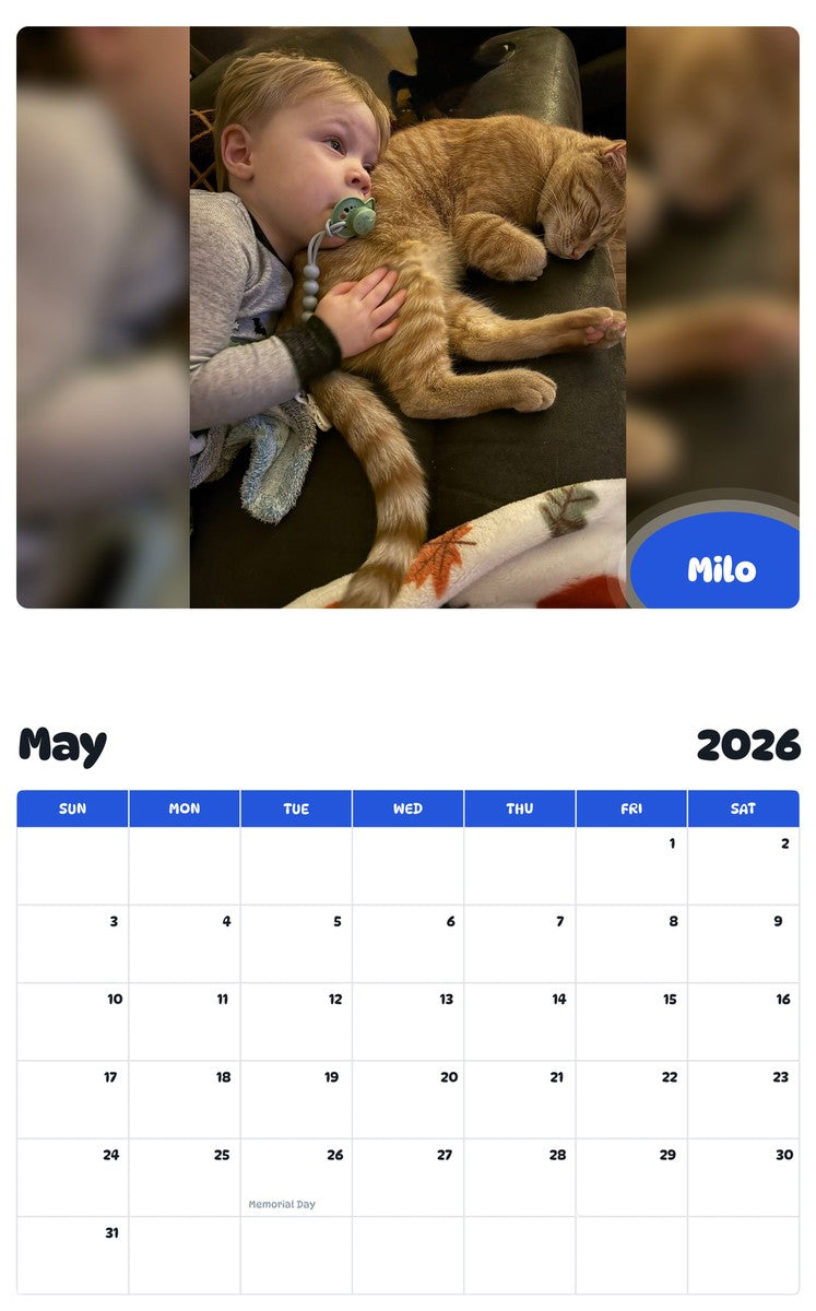 2026 - 2027 Milo - Pawidols Pet Calendar