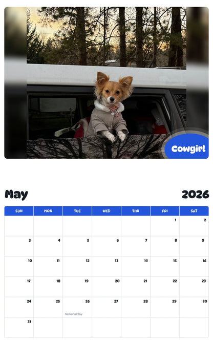 2026 - 2027 Cowgirl - Pawidols Pet Calendar