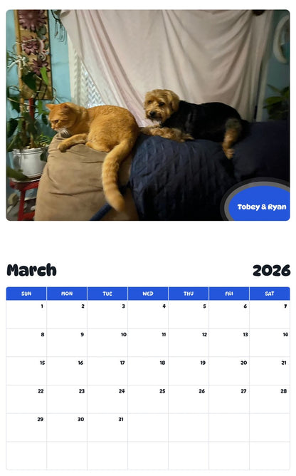 November 2025 - October 2026 Tobey & Ryan - Pawidols Pet Calendar