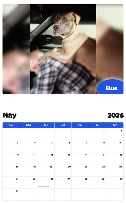 2026 - 2027 Blue - Pawidols Pet Calendar
