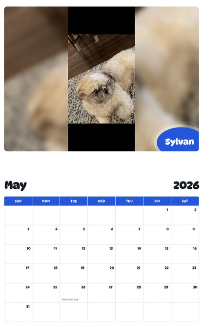 2026 - 2027 Sylvan - Pawidols Pet Calendar