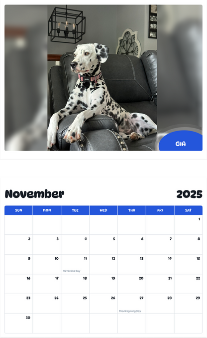 July 2025 - June 2026 Gia - Pawidols Pet Calendar