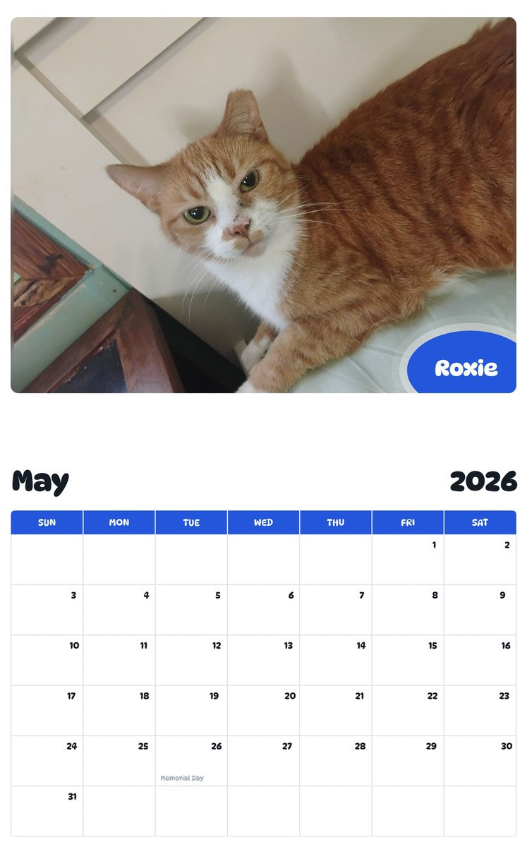 2026 - 2027 Roxie - Pawidols Pet Calendar