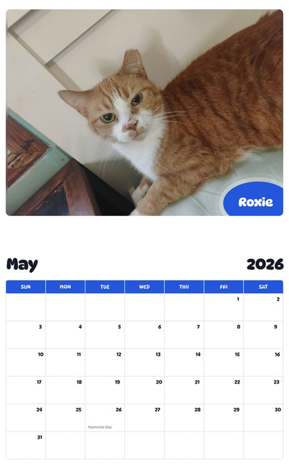 2026 - 2027 Roxie - Pawidols Pet Calendar