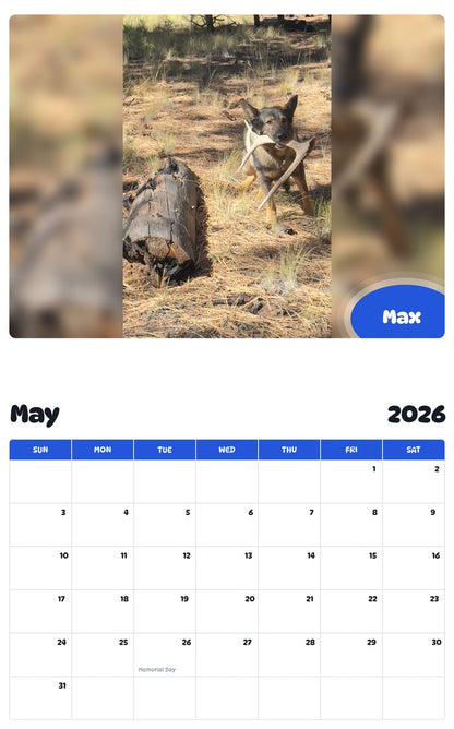 2026 - 2027 Max - Pawidols Pet Calendar
