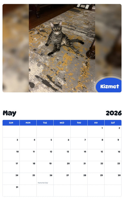 2026 - 2027 Kizmet - Pawidols Pet Calendar