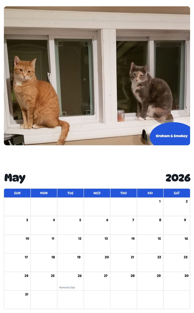 2026 - 2027 Graham & Smokey - Pawidols Pet Calendar