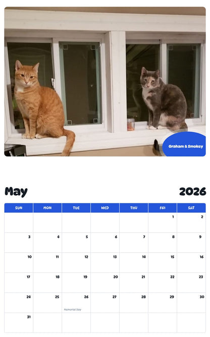 2026 - 2027 Graham & Smokey - Pawidols Pet Calendar