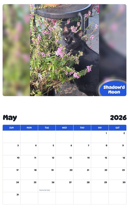 2026 - 2027 Shadow'd Moon - Pawidols Pet Calendar